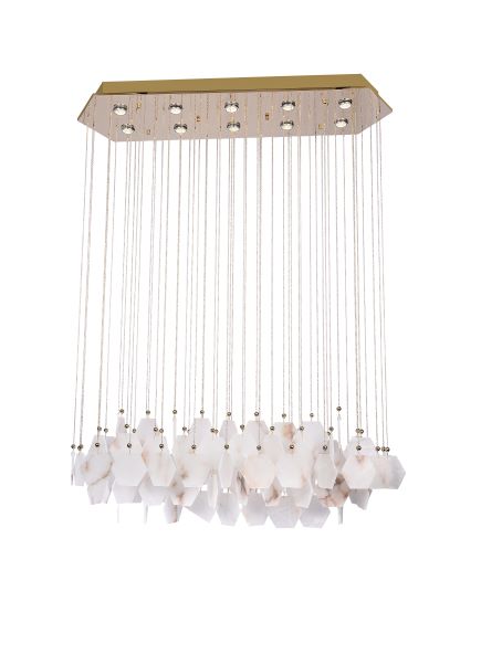 Canada 10 Light Gold Stainless Steel Chandelier with Spanish Marble Blocks by Bethel International 
