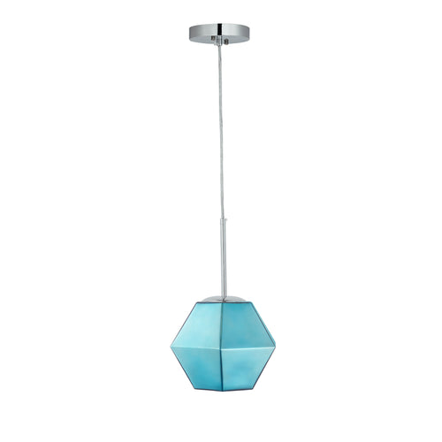 PEGASE Jewel Tone Glass Indoor & Outdoor Pendant Light – Blue Sapphire by Carro