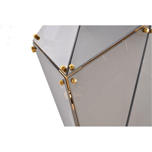 Canada 9 Light Gold Vertical Prism Chandelier with Smoke Glass Shade by Bethel International