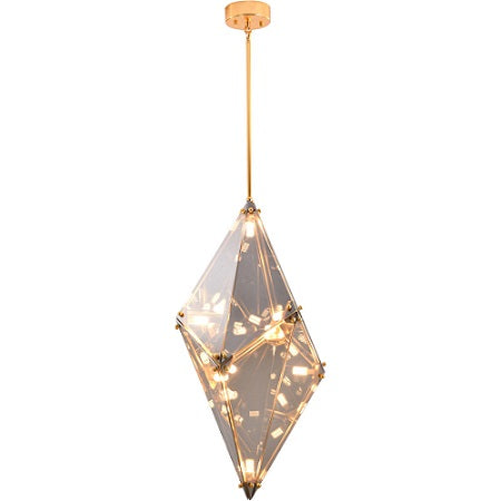 Canada 9 Light Gold Vertical Prism Chandelier with Smoke Glass Shade by Bethel International