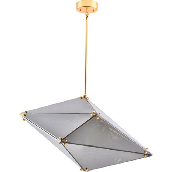Canada 9 Light Gold Prism Chandelier with Smoke Glass Shade by Bethel International 