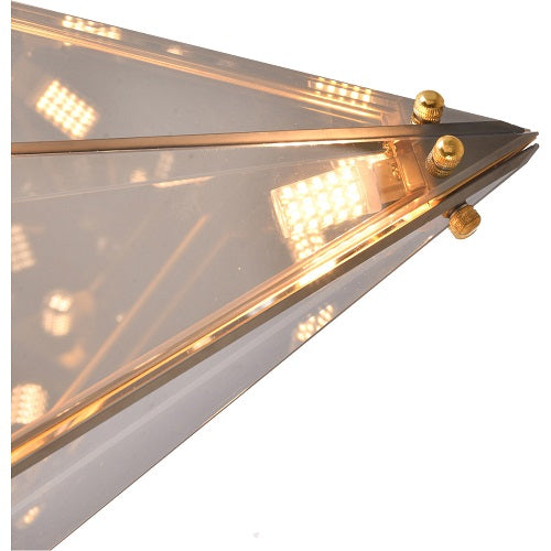Canada 9 Light Gold Prism Chandelier with Smoke Glass Shade by Bethel International
