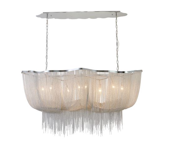 Canada 8 Light Shiny Chrome Chandelier with Aluminum Chain by Bethel International