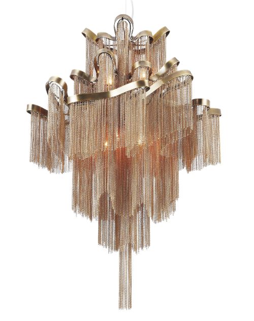 Canada 8 Light Bronze Metal Frame Chandelier with Aluminum Chain by Bethel International        