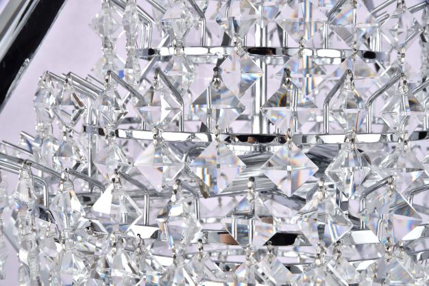 Canada 4 Light Chrome Diamond Frame Chandelier with Clear Crystal Bush by Bethel International