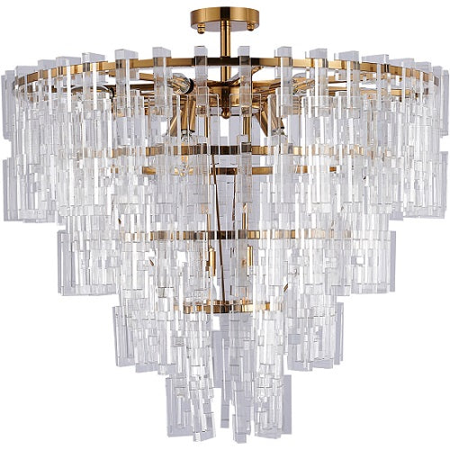 Canada 14 Light Antique Bronze Chandelier with Clear Acrylic Hanging Links by Bethel International 
