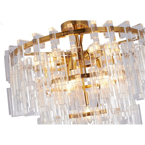 Canada 14 Light Antique Bronze Chandelier with Clear Acrylic Hanging Links by Bethel International