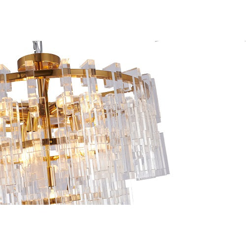 Canada 10 Light Antique Bronze Chandelier with Clear Acrylic Hanging Links by Bethel International