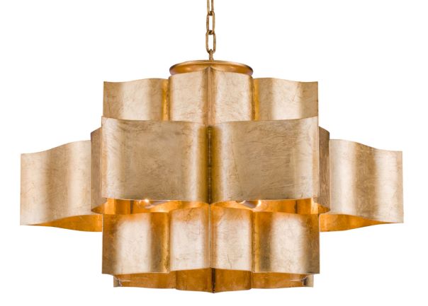 Canada 12 Light Gold Leaf Three Tier Metal Frame Chandelier by Bethel International