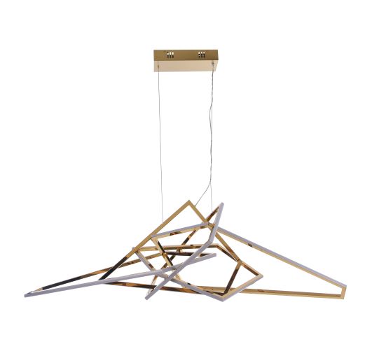 Canada LED Gold Geometric Stainless Steel Frame Lighting Fixture by Bethel International