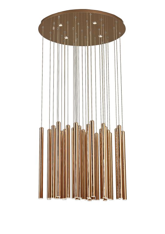 Canada 33 Gold Stainless Steel Rods Flush Mount Chandelier by Bethel International 