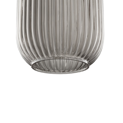 CIRCULUS LITTLE Chrome Gray Ribbed Glass Indoor & Outdoor Pendant Light by Carro