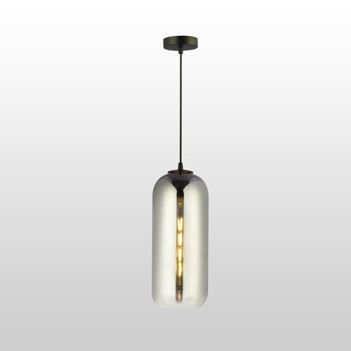 ORIYAN Cylinder Glass Indoor & Outdoor Pendant Light - Smoke Gray by Carro