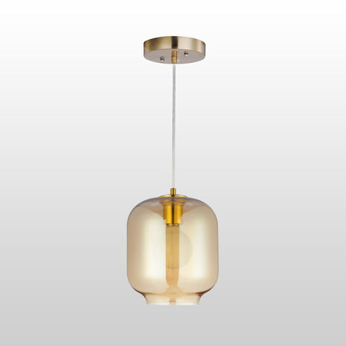 LOWELL Amber Glass Indoor & Outdoor Pendant Light - Brilliant Amber by Carro