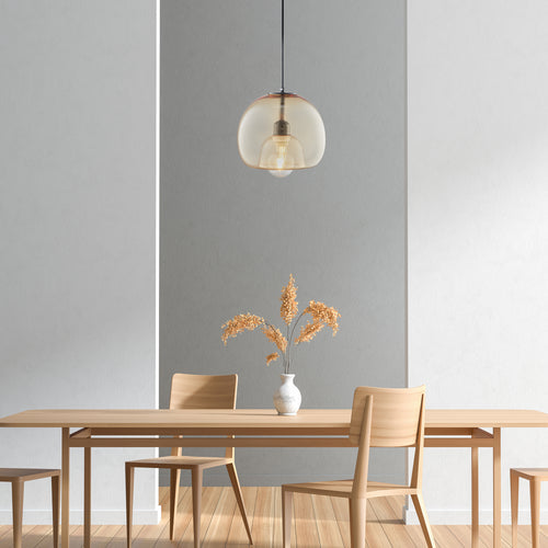 KARINA Globe Glass Indoor & Outdoor Pendant Light – Amber by Carro