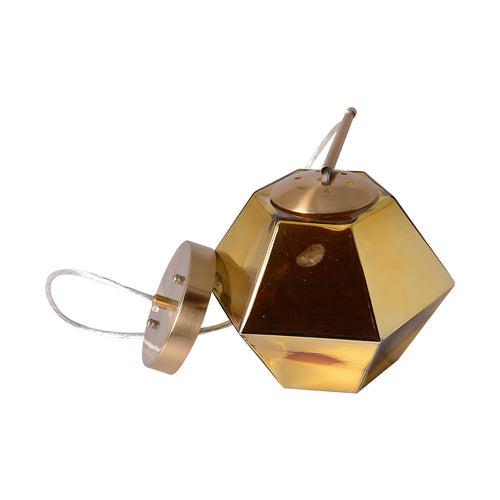 PEGASE Jewel Tone Glass Indoor & Outdoor Pendant Light – Golden Diamond by Carro