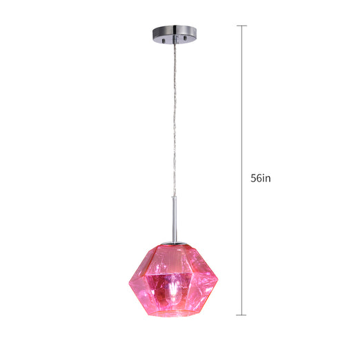 PEGASE Jewel Tone Glass Indoor & Outdoor Pendant Light – Pink Tourmaline by Carro