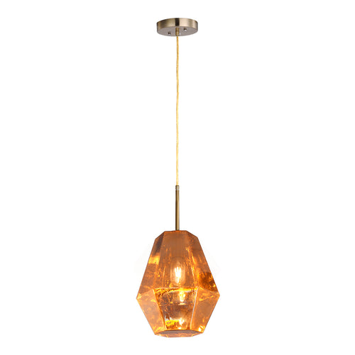 STIER Jewel Tone Glass Indoor & Outdoor Pendant Light – Golden Citrine by Carro