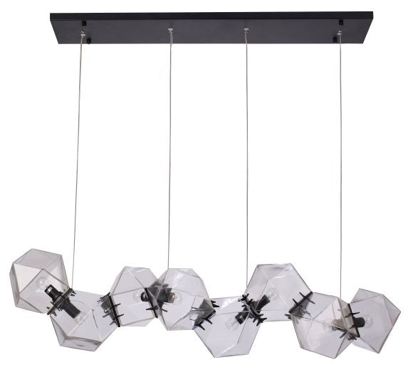 Canada 8 Light Black Stainless Steel Chandelier with Clear Glass Cubed Frame by Bethel International 