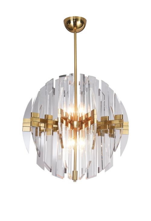 Canada 10 Light Copper Frame Orb Chandelier with Acrylic Arms by Bethel International 