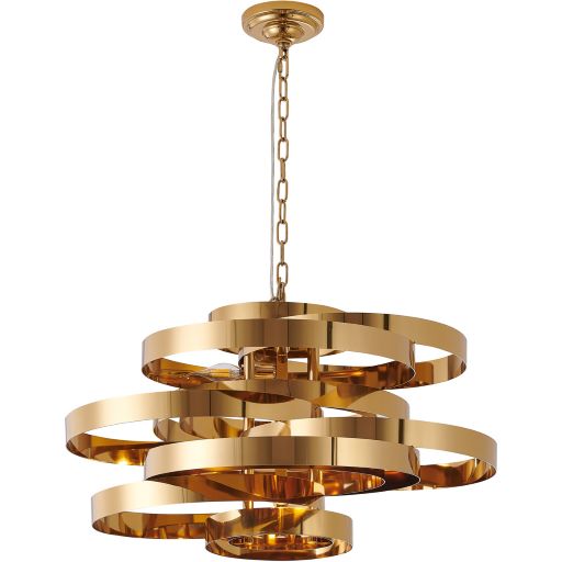Canada 5 Light Shiny Gold Stainless Steel Orb Chandelier by Bethel International 