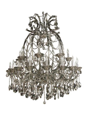 4307 Series 24 Light Chrome Hardware Chandelier with Smoke Crystals by Bethel International 