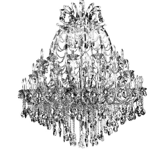 4307 Series 48 Light Chrome Hardware Chandelier with Large Clear Crystals by Bethel International