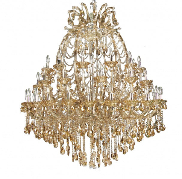 4307 Series 48 Light Chrome Hardware Chandelier with Large Clear Crystals by Bethel International