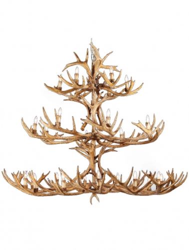 IL Series 26 Light Three Tier Polyresin Antler with Candle Light Bulbs by Bethel International