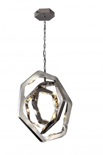 Canada 18 LED Light Chrome Triple Ring Chandelier with Clear Crystal Accents by Bethel International