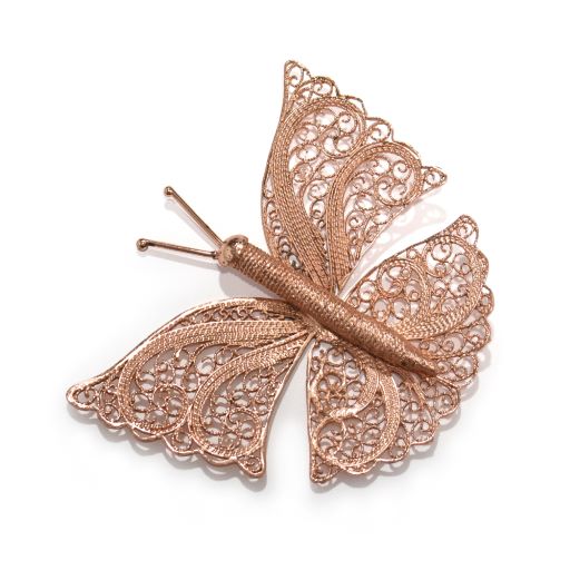 COPPER PLATED FILIGREE BUTTERFLY