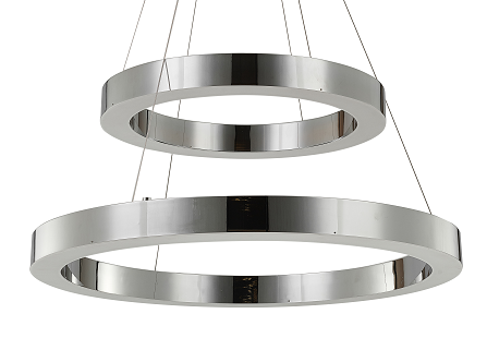 Canada 125 LED Light Double Halo Ring Chandelier with Chrome Stainless Steel Frame by Bethel International