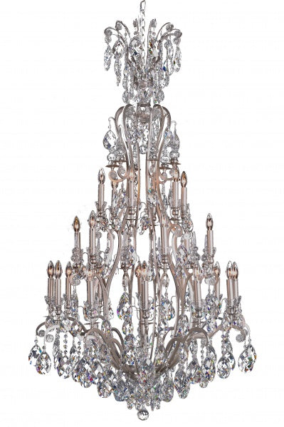 Canada 25 Light Clear Crystal Chandelier with Pewter Frame by Bethel International