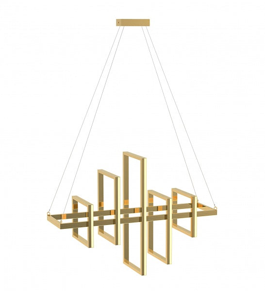 Canada LED Round Gold Stainless Steel Rectangular Chandelier by Bethel International