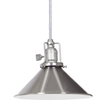 One Light Union Square Pendant 8" Wide Metal Shade, White Finish Interior by JVI Designs
